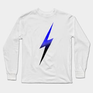 Blue-and-Black Lightning Bolt Long Sleeve T-Shirt